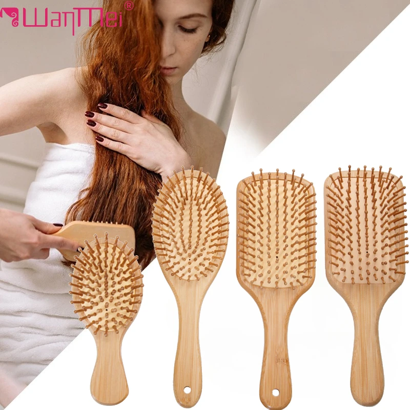 Bamboo Toothbrush - Bambus-Haarbürste für Damen, Styling-Haarkamm, Haarbürste mit