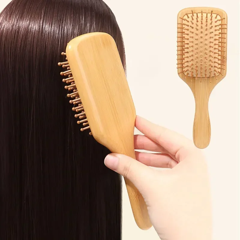 Bamboo Toothbrush - Premium Holz-Bambus-Kopfhautmassagekamm Haarbürste zur Verbesserung des